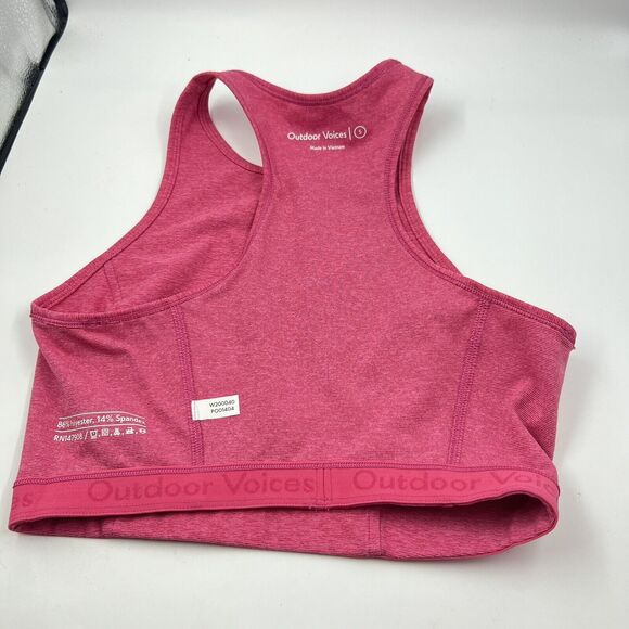 Outdoor Voices Sports Bra Small S Pink Racer back Pullover High Neck - Picture 6 of 6